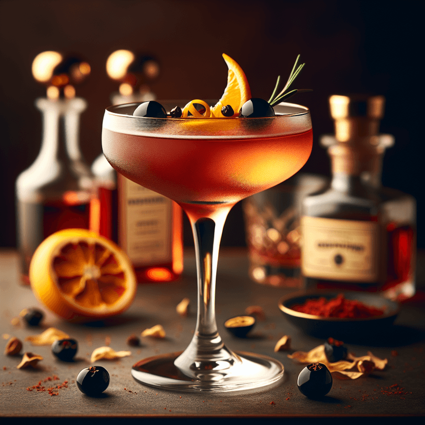 A picture of the cocktail that has been created